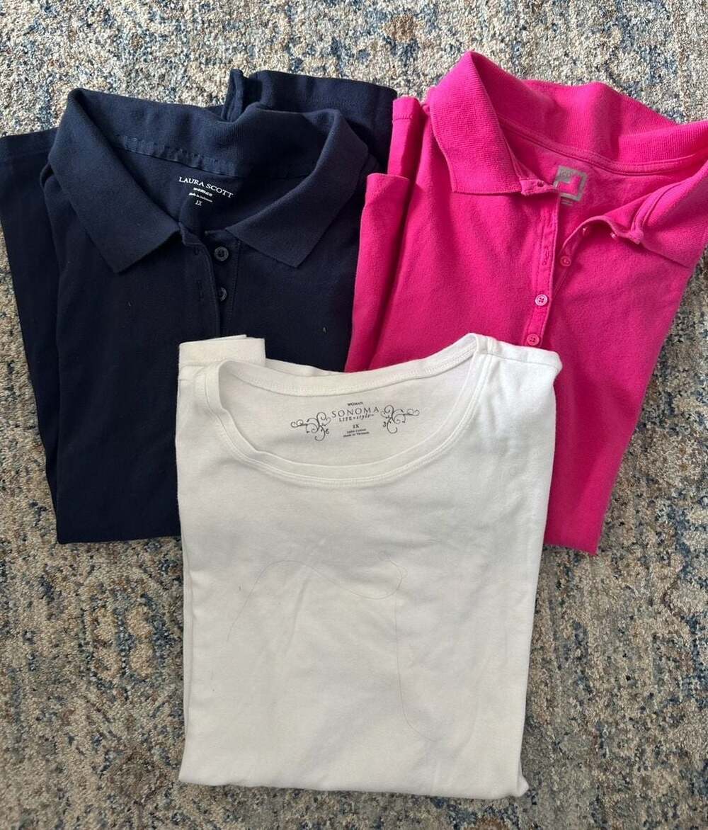 Bundle! Sonoma Life + Style White 100% Cotton Short Sleeve Crewneck T-Shirt Size